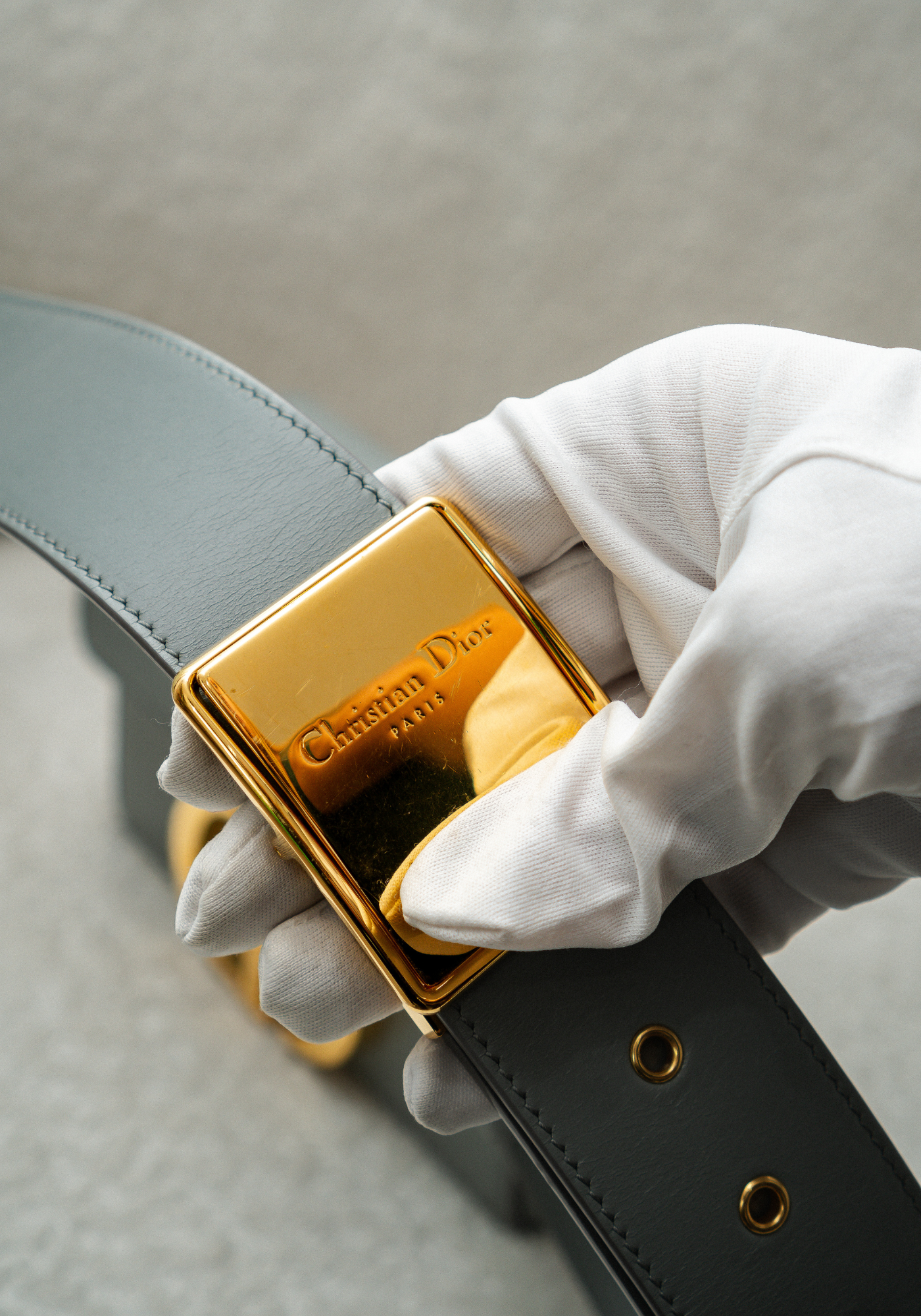 Grey Calfskin 30 Montaigne Bag Gold Hardwarre