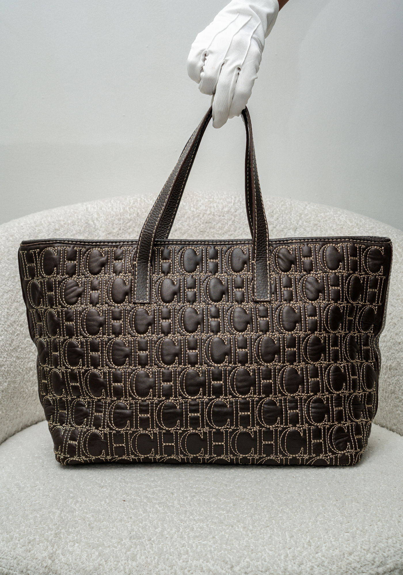 Dark Brown Signature Leather Tote
