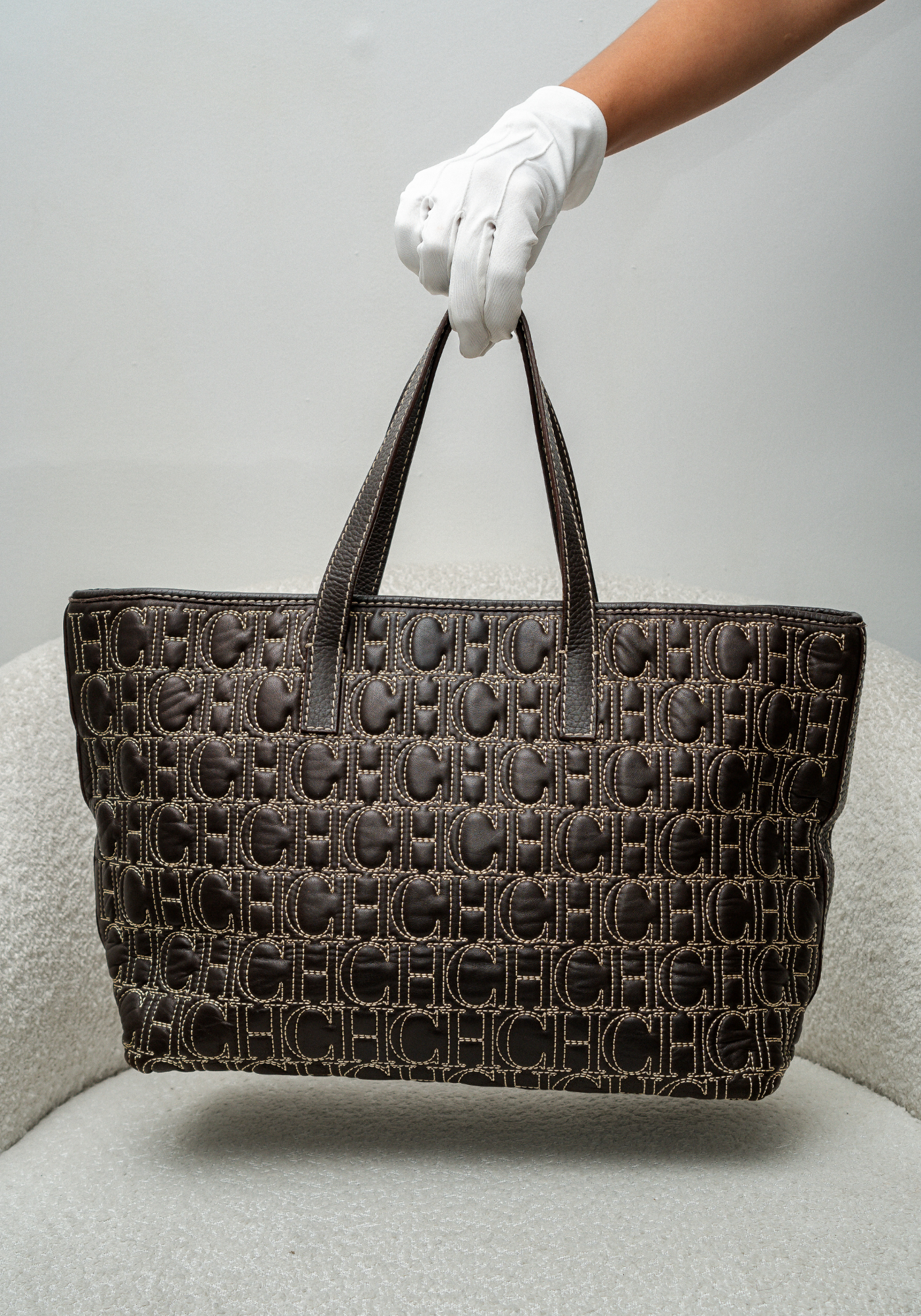 Dark Brown Signature Leather Tote