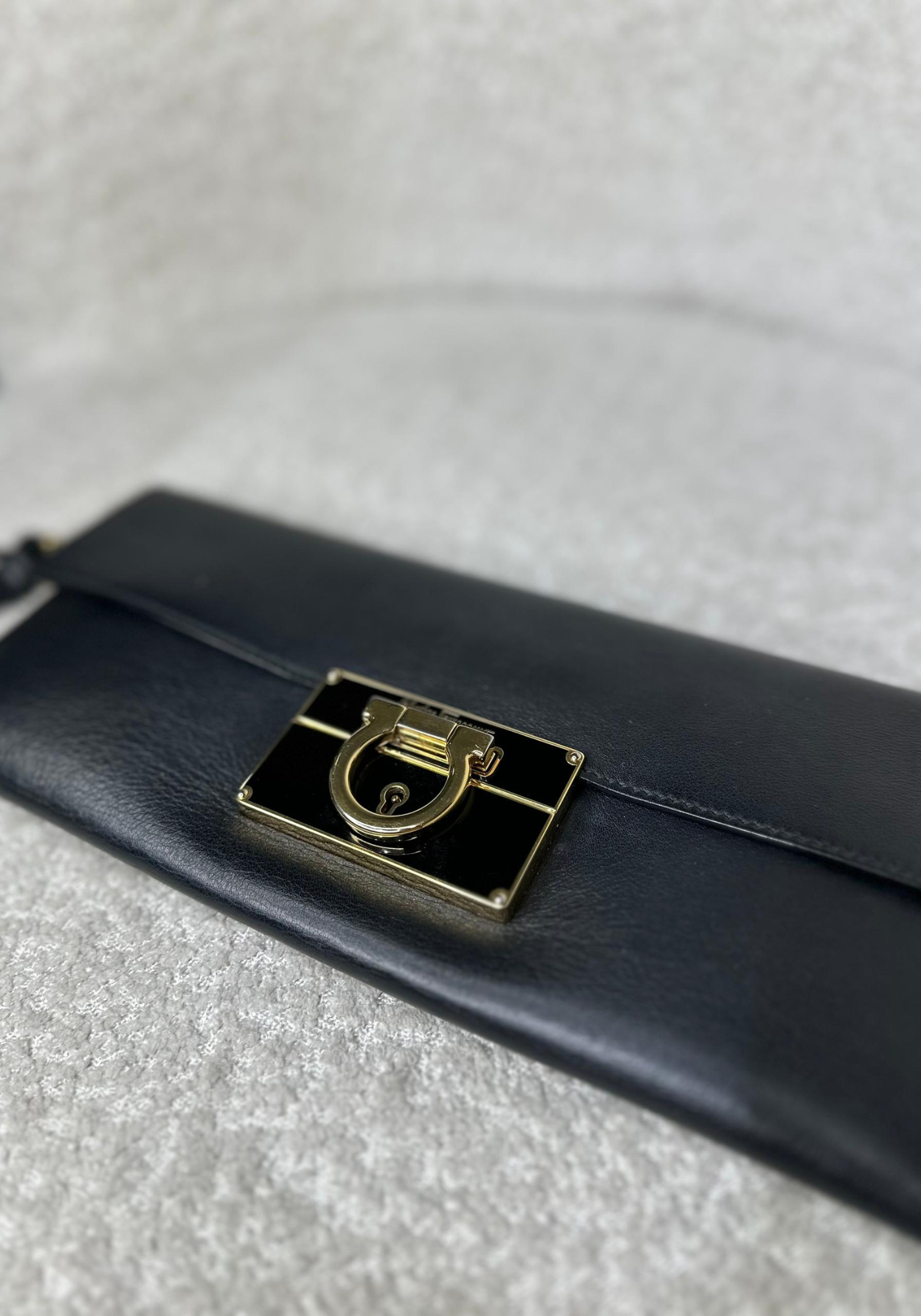 Black Leather Clutch Bag
