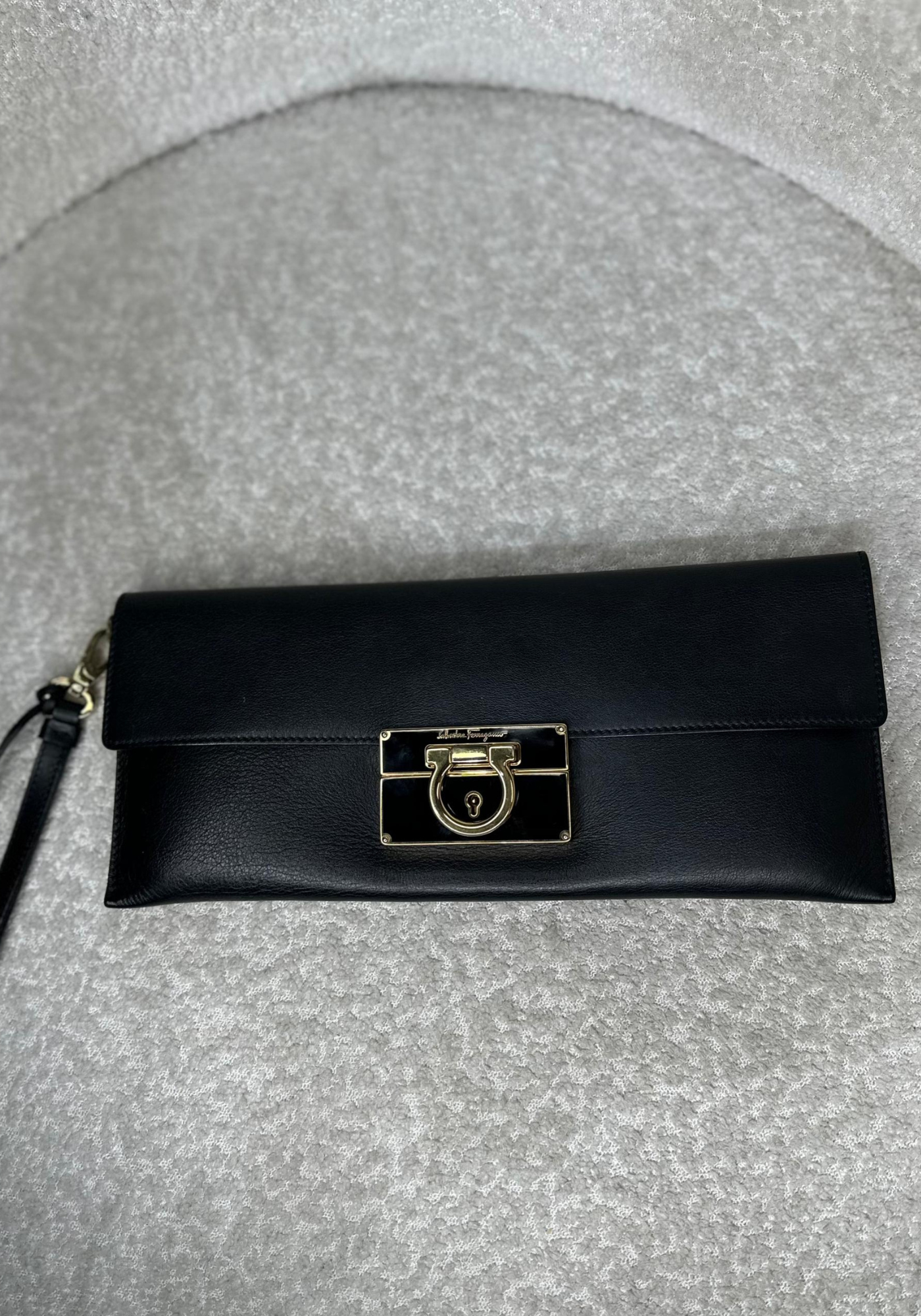 Black Leather Clutch Bag
