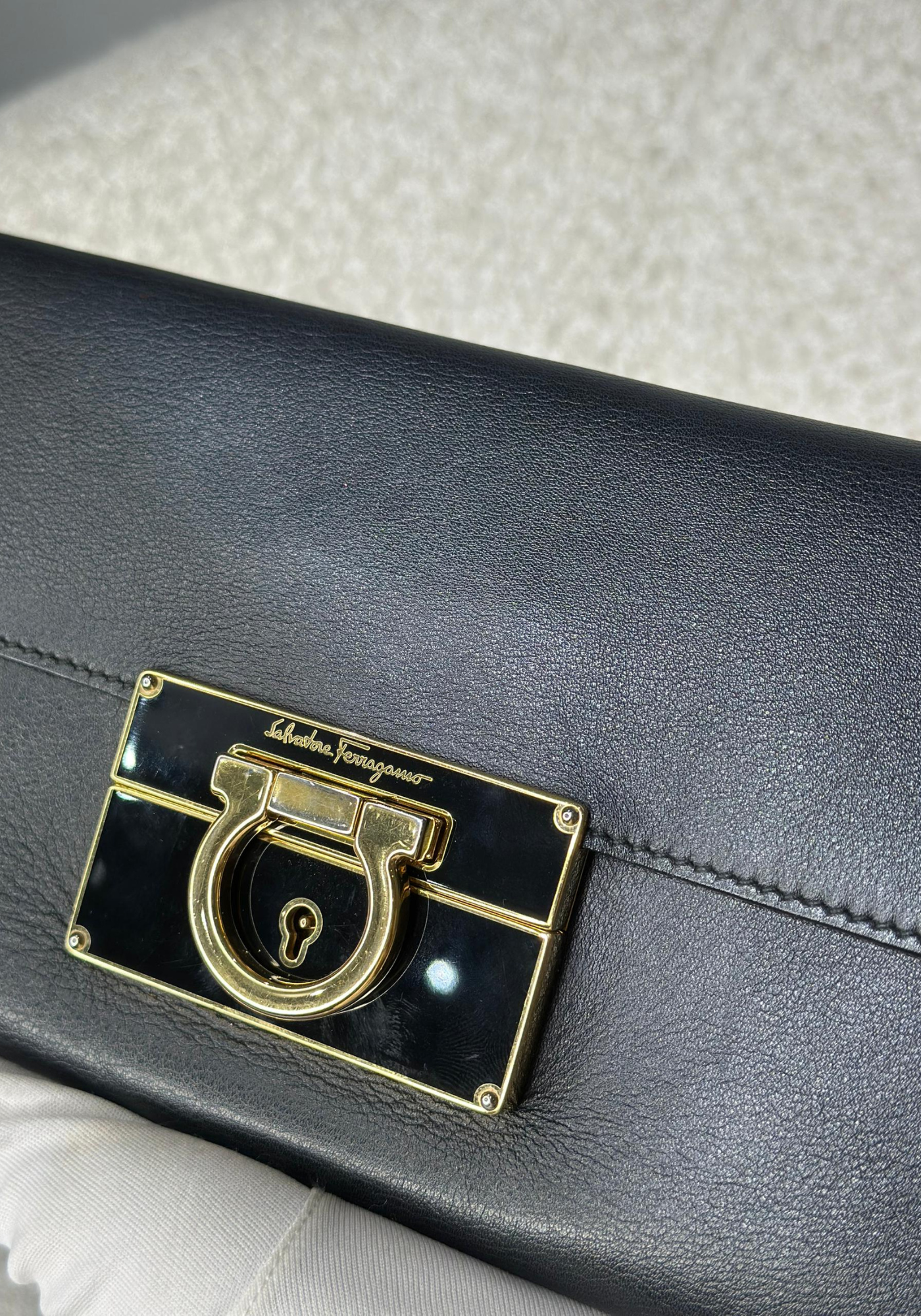 Black Leather Clutch Bag