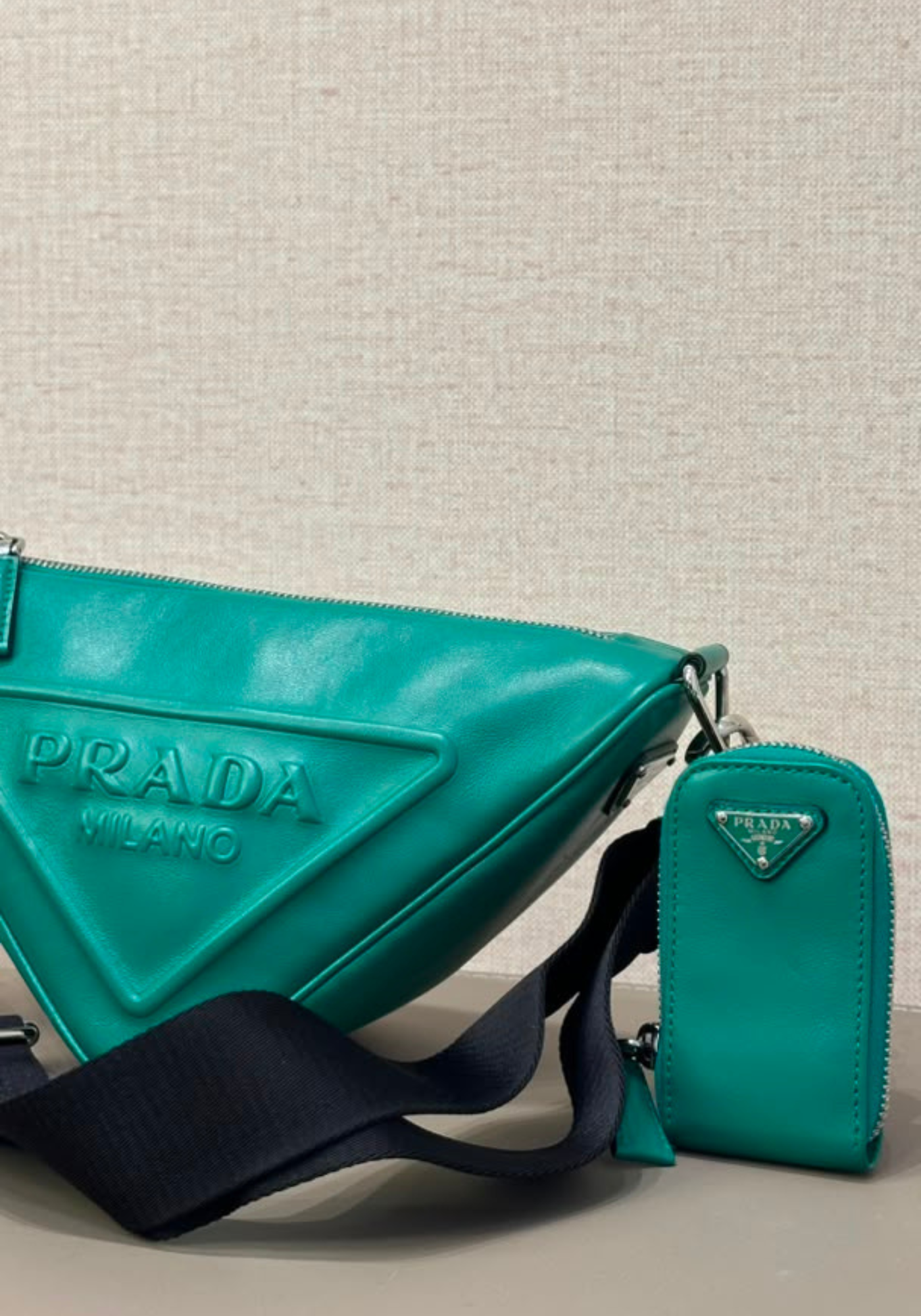 Triangle Logo Leather Bag