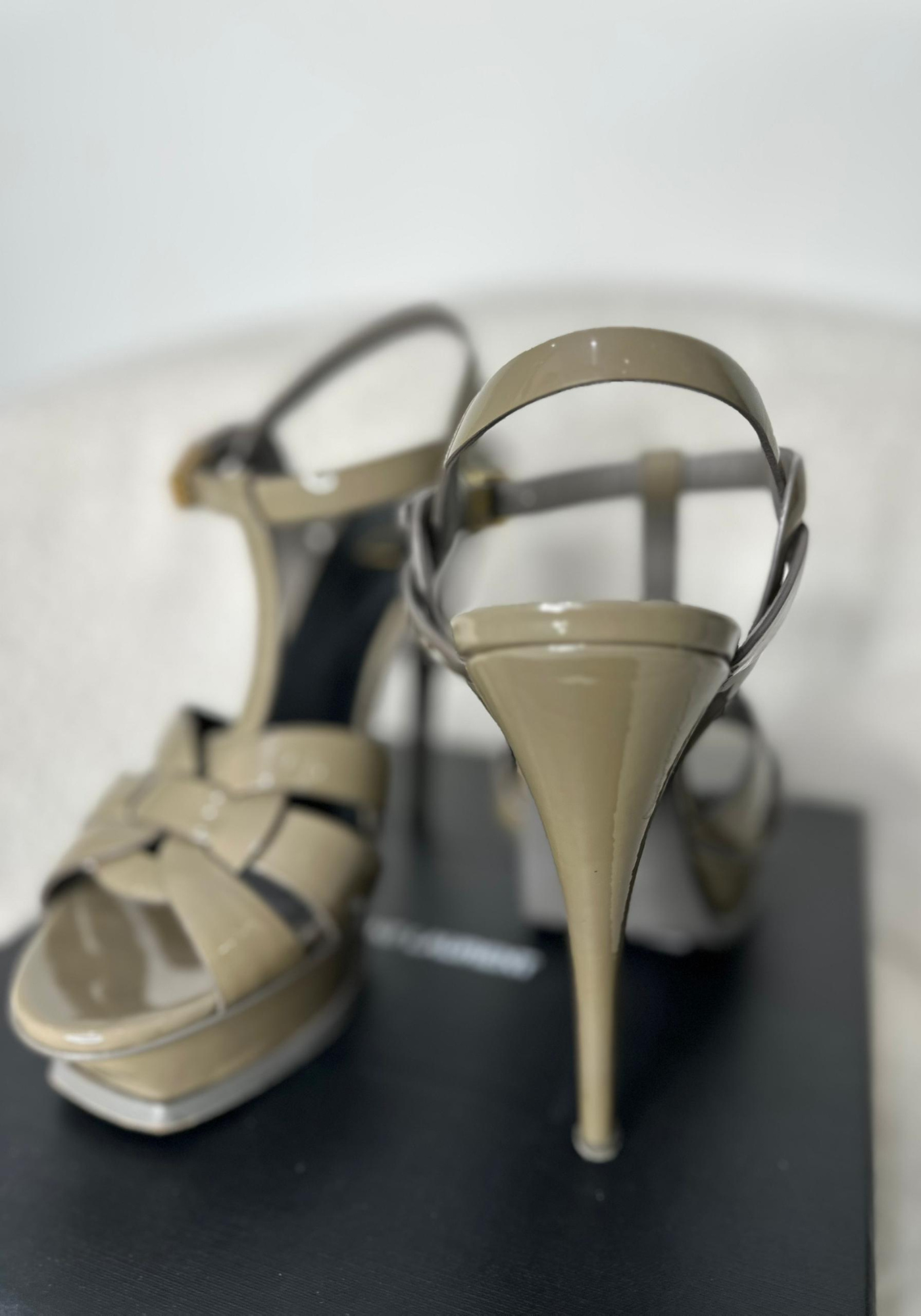 Tribute Platform Sandal Heels Beige