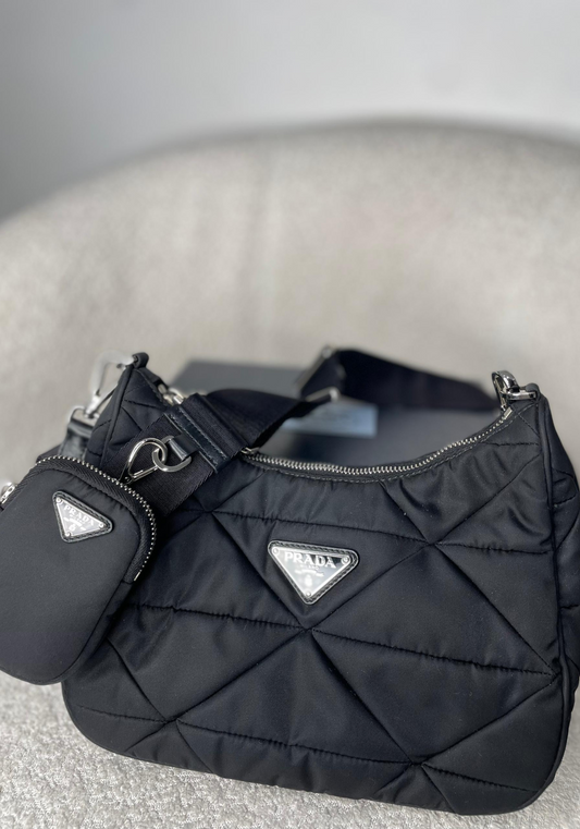 Nylon Padded Hobo Bag