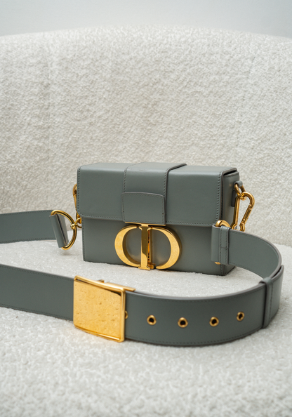 Grey Calfskin 30 Montaigne Bag Gold Hardwarre