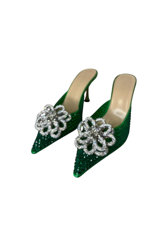 Carrie Crystal Flower Mule