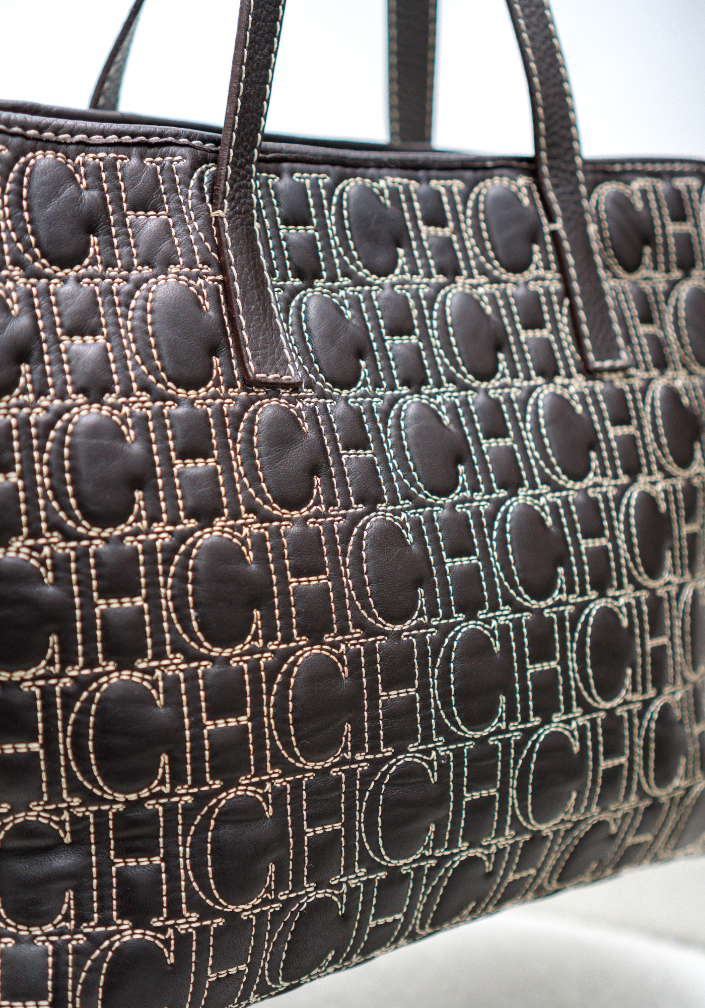 Dark Brown Signature Leather Tote