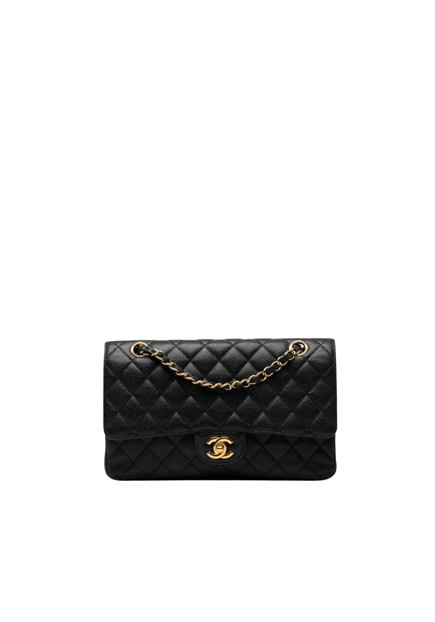 Flap Medium Caviar Gold Hardware