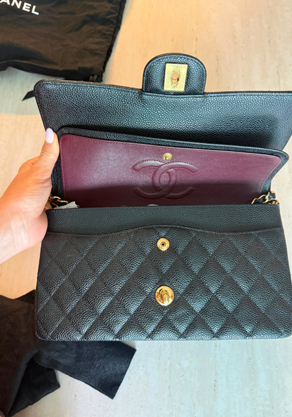 Flap Medium Caviar Gold Hardware