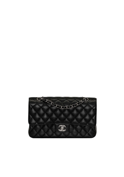 Flap Medium Caviar Silver Hardware
