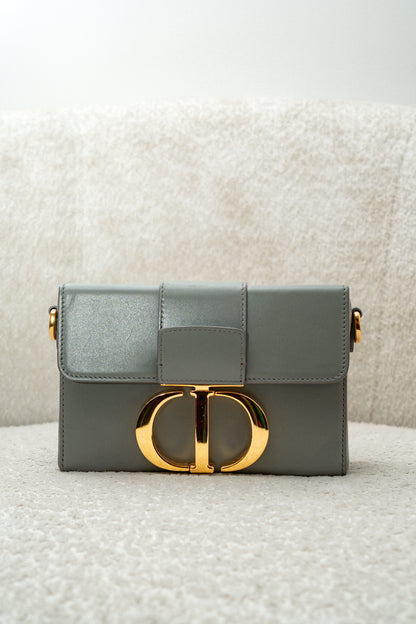 Grey Calfskin 30 Montaigne Bag Gold Hardwarre