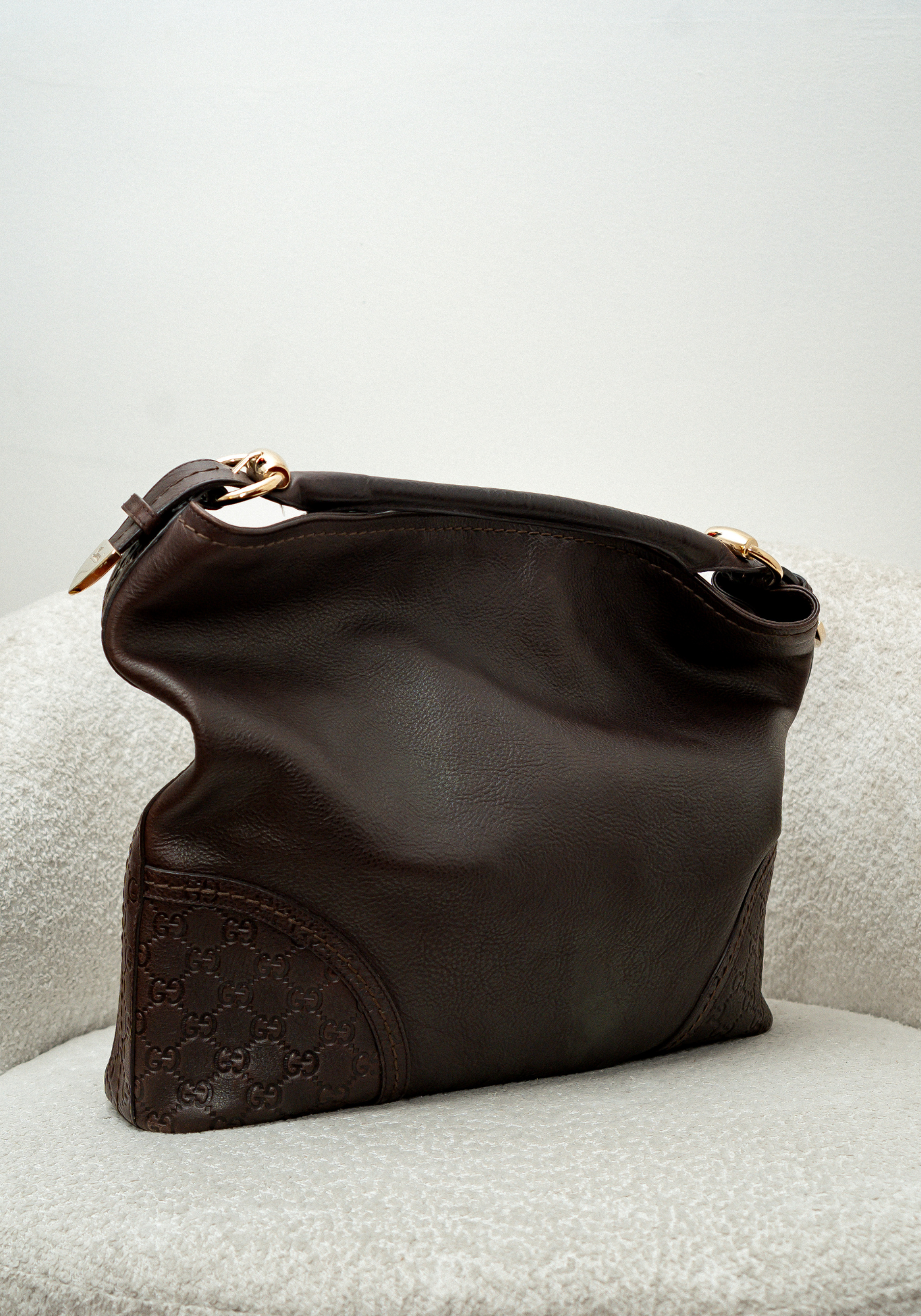 Bolso Hobo Signoria De Piel Guccissima