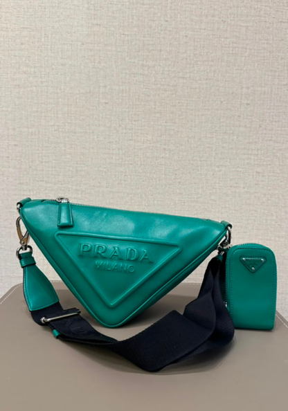 Triangle Logo Leather Bag