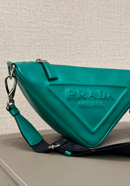 Triangle Logo Leather Bag