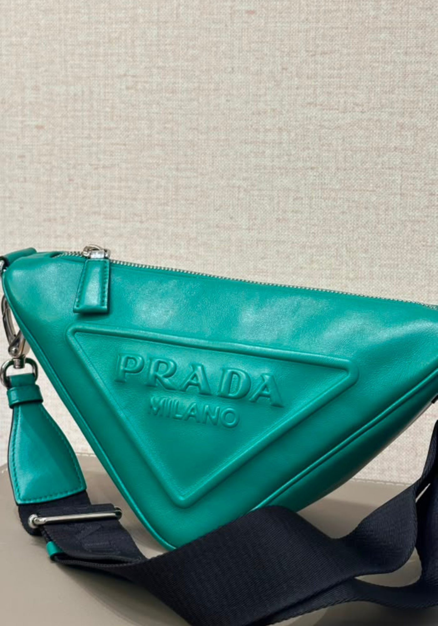 Triangle Logo Leather Bag