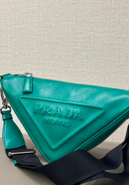 Triangle Logo Leather Bag