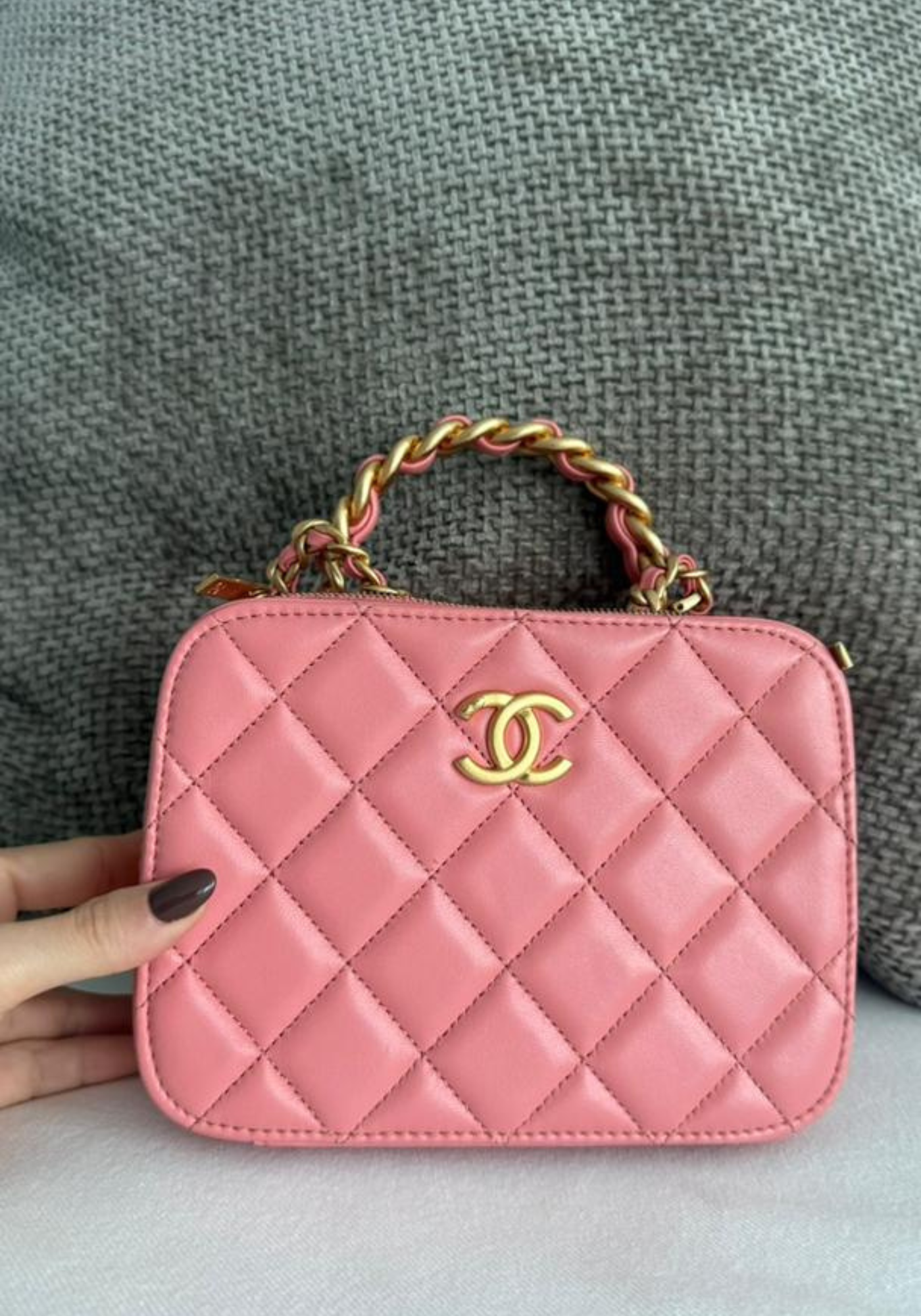 Quilted Lambskin Pearl Crush Camera Bag