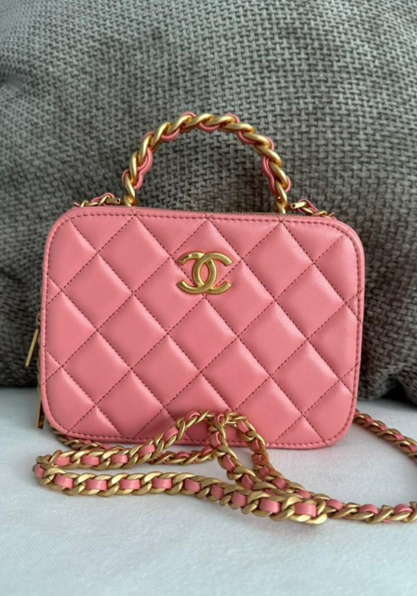 Quilted Lambskin Pearl Crush Camera Bag