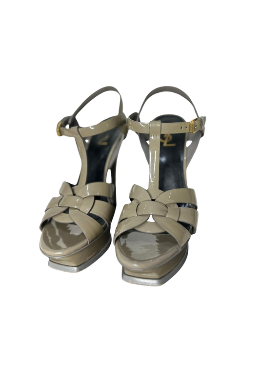 Tribute Platform Sandal Heels Beige