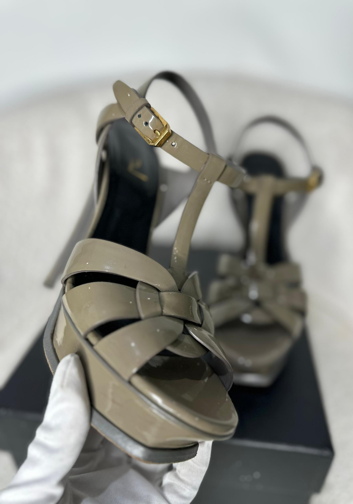Tribute Platform Sandal Heels Beige