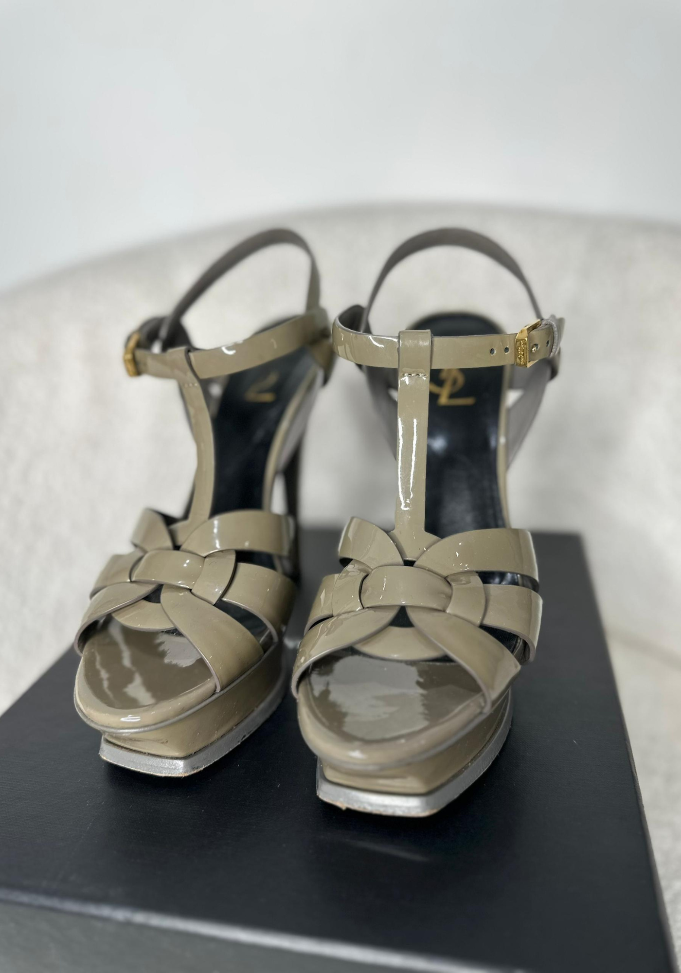 Tribute Platform Sandal Heels Beige