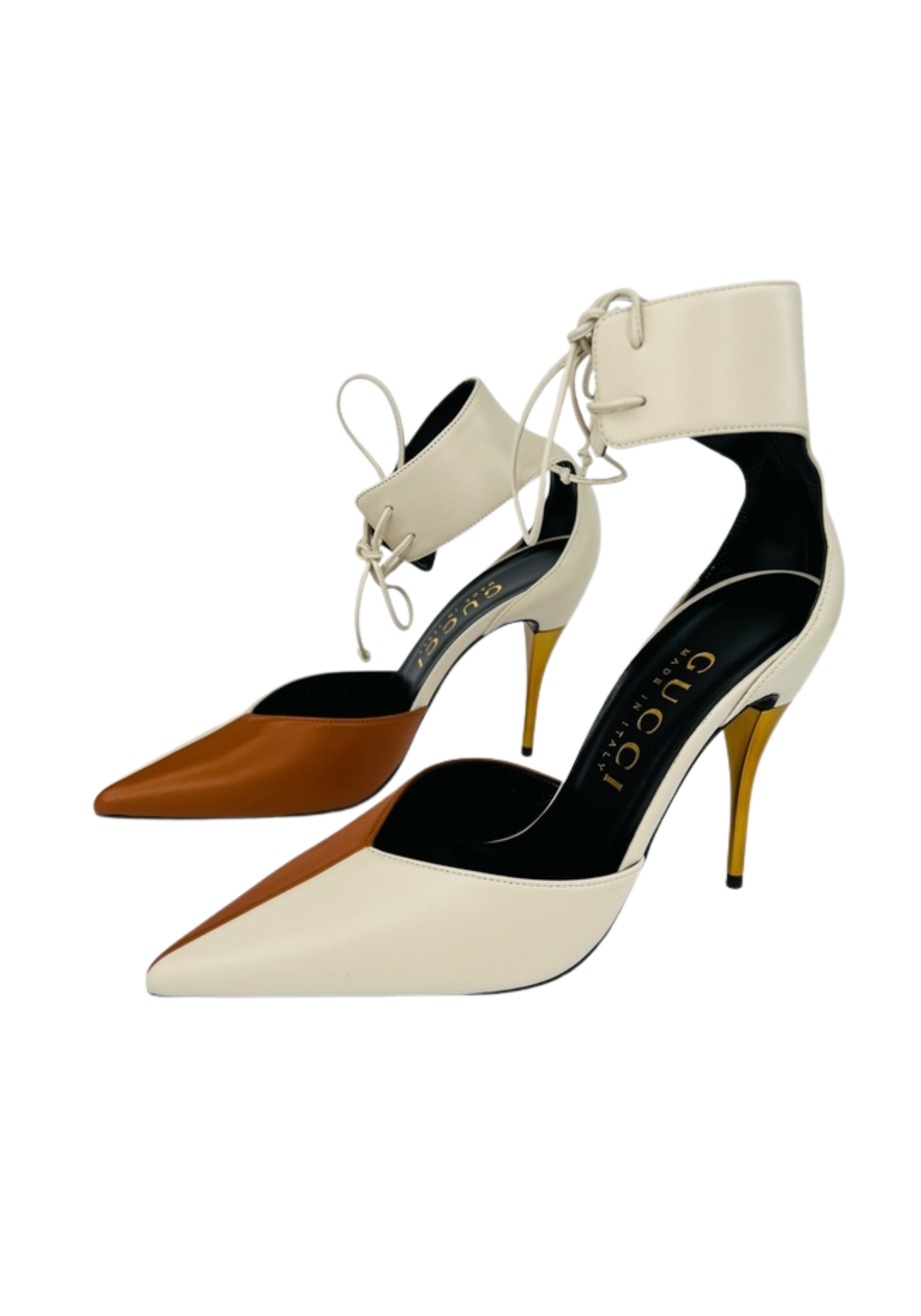 Zapatos de tacón de piel bicolor