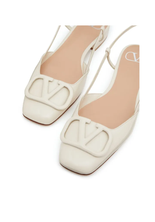VLogo Leather Slingback